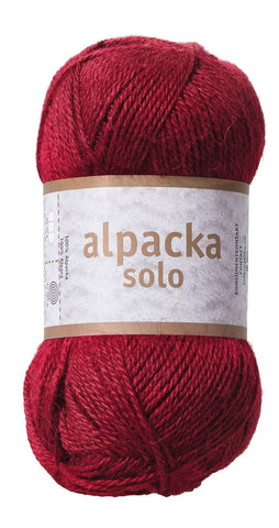 Alpacka Solo - 100% Alpakka Uld - Maroon Rød - Garno